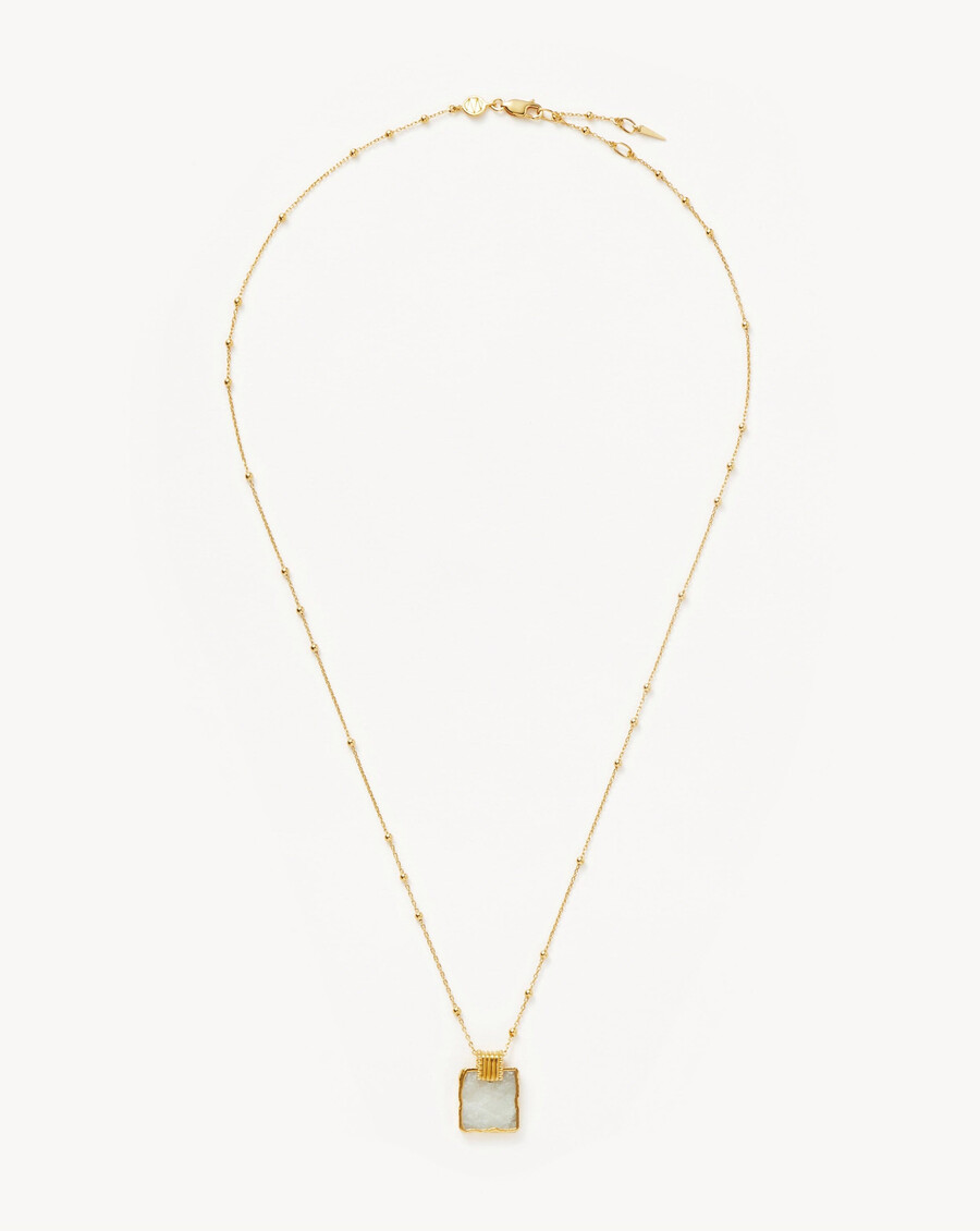 collier lena charm - plaqué or 18 carats pierre de lune arc-en-ciel