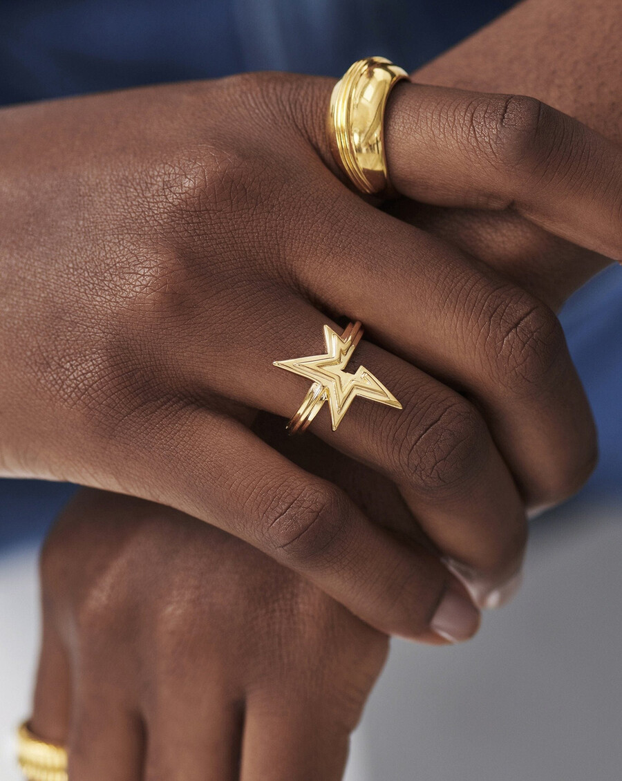 bague Étoile de la crête céleste - vermeil en or 18 carats