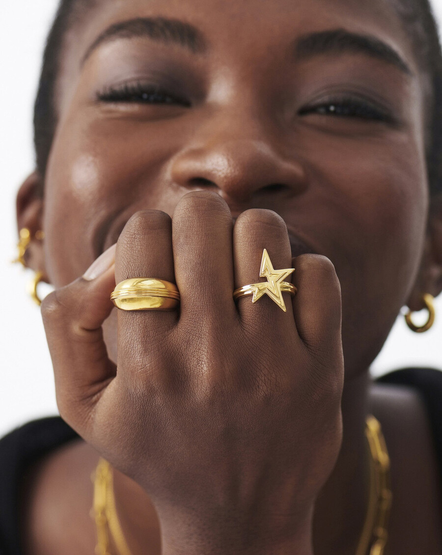 bague Étoile de la crête céleste - vermeil en or 18 carats