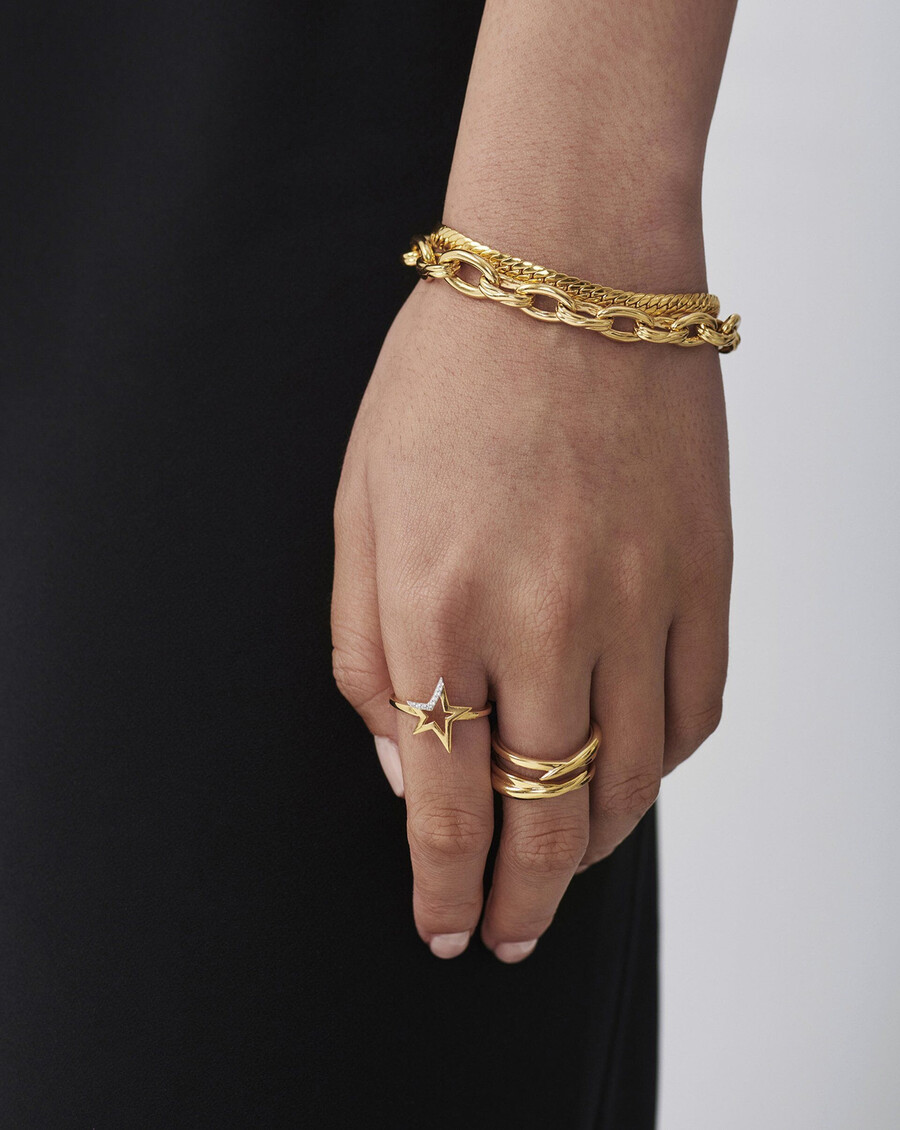 bague Étoile pavée céleste - vermeil or 18 caratszirconium cubique