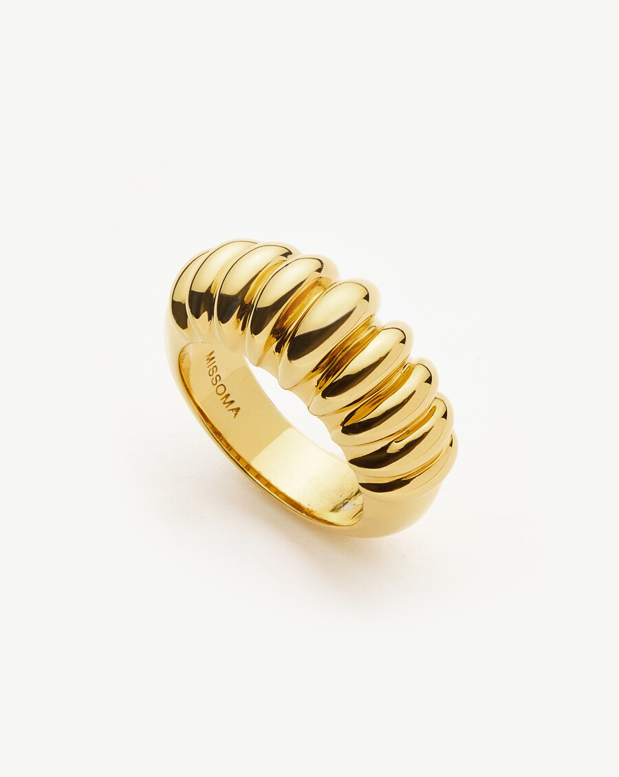 bague claw ridge - plaqué or 18 carats