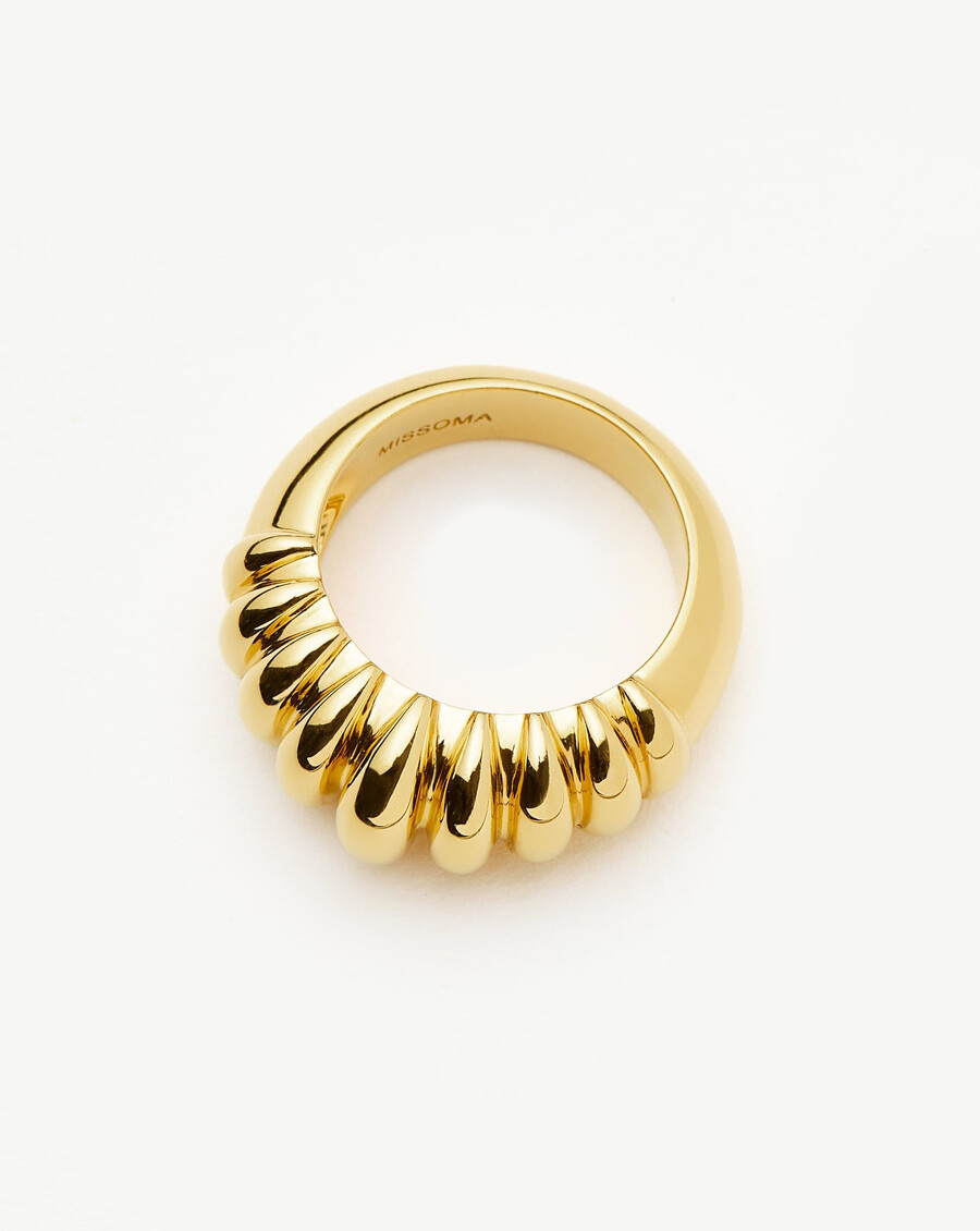 bague claw ridge - plaqué or 18 carats