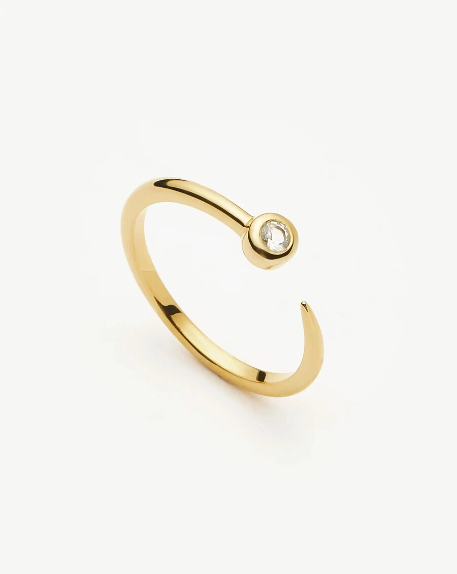 bague interstellaire - vermeil en or 18 caratsoxygène de zirconium