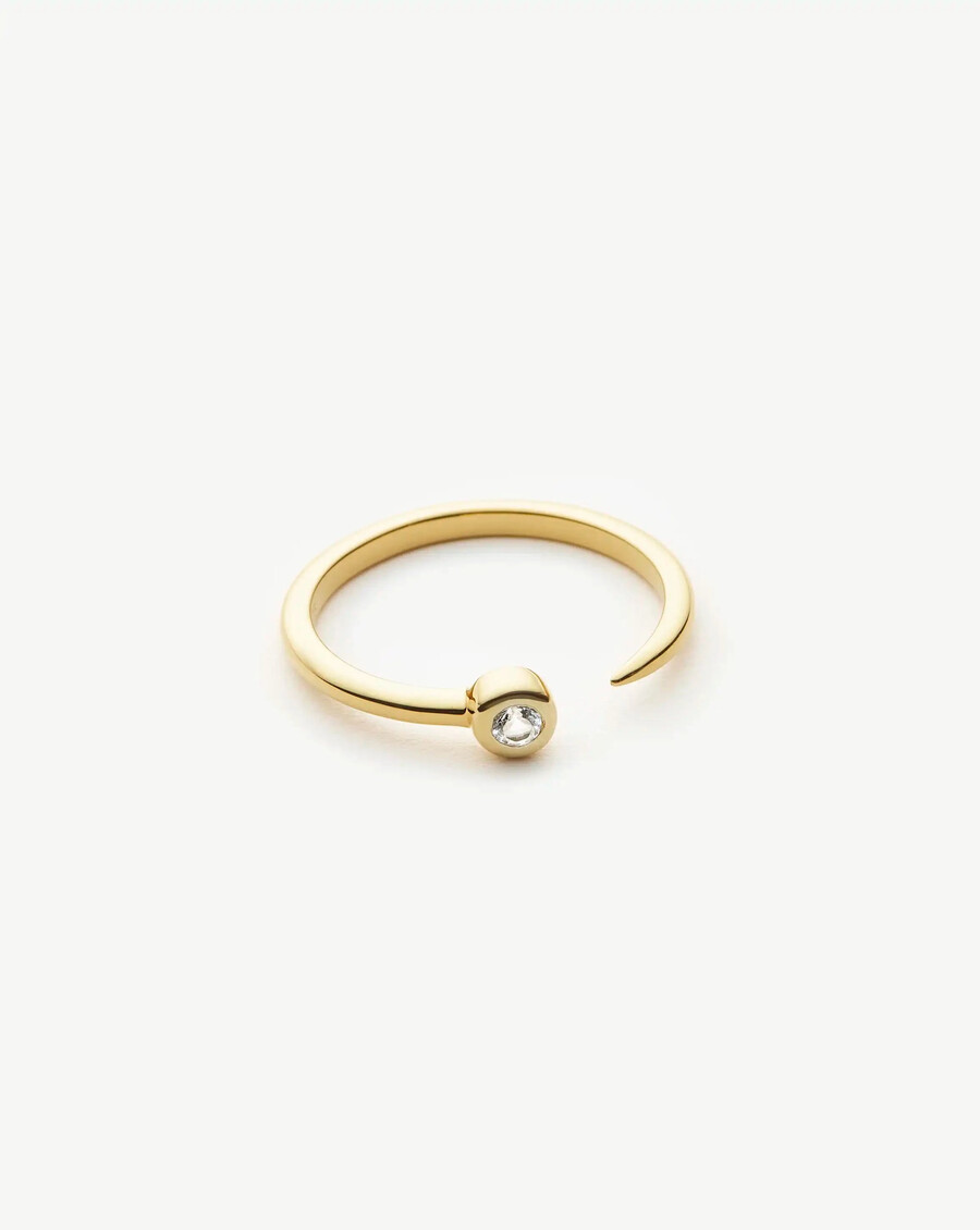 bague interstellaire - vermeil en or 18 caratsoxygène de zirconium