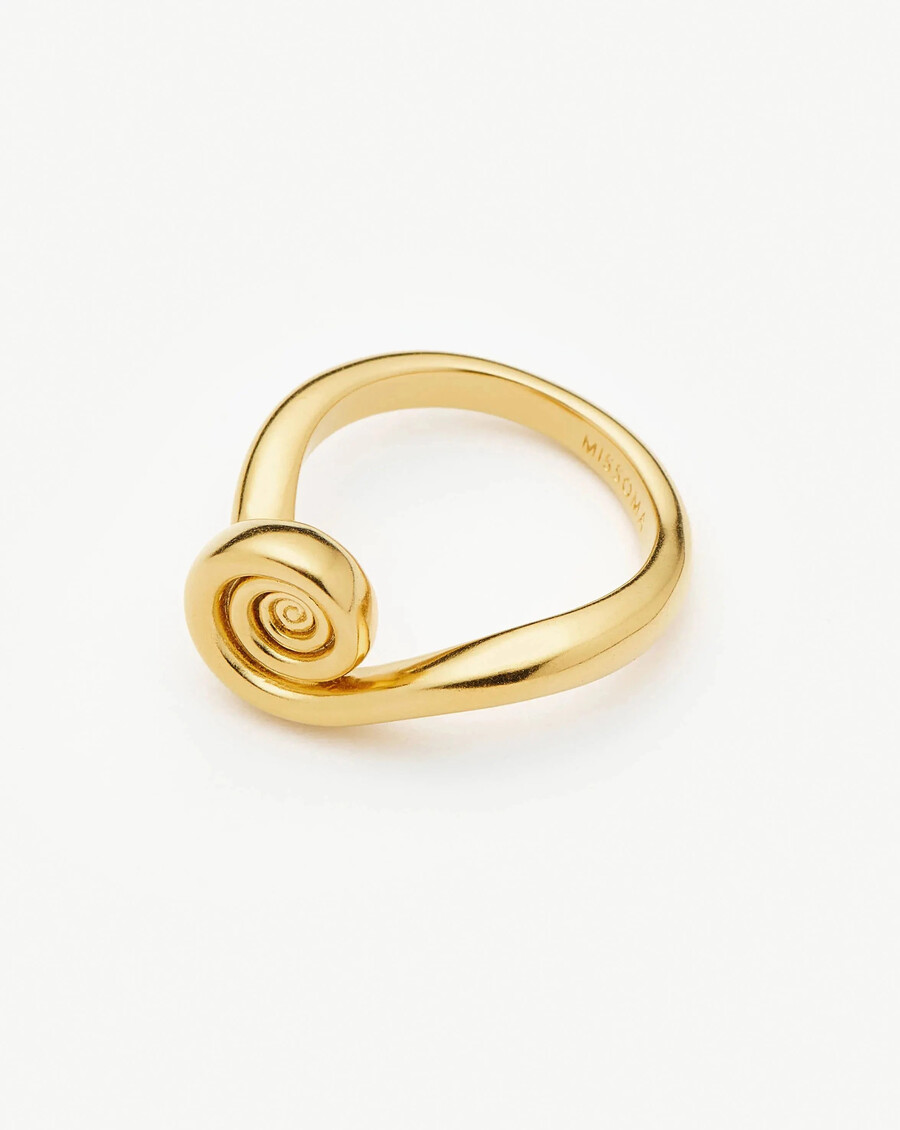 bague empilable spirale - or