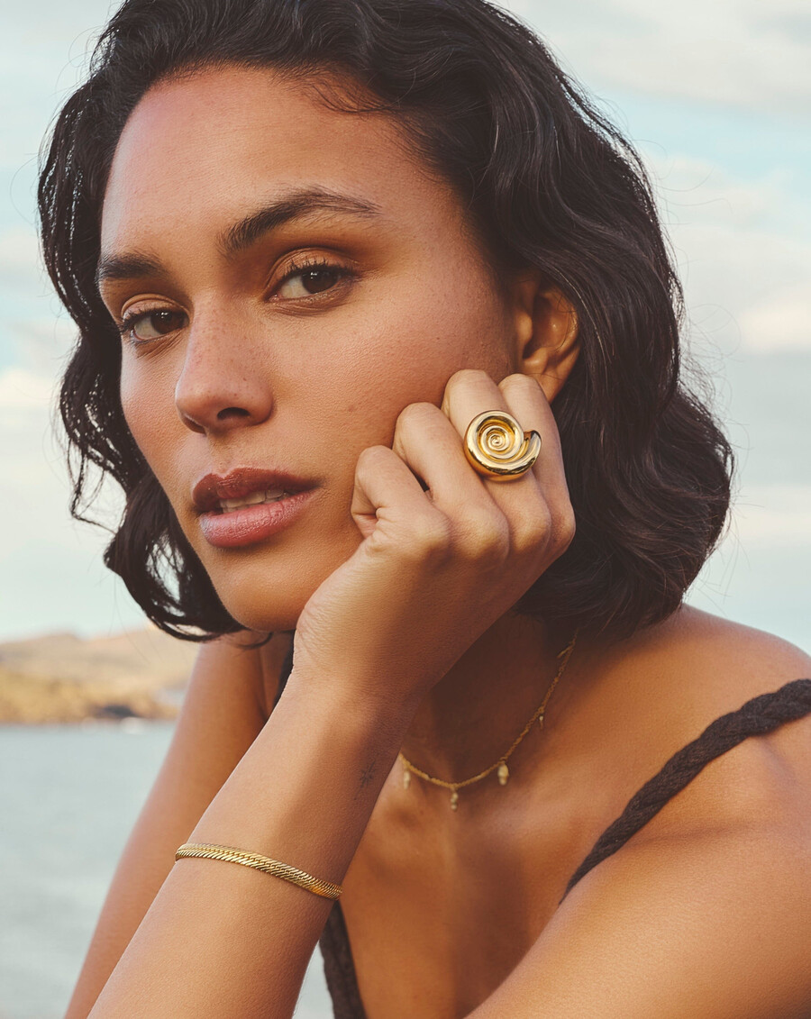 bague spirale statement - or