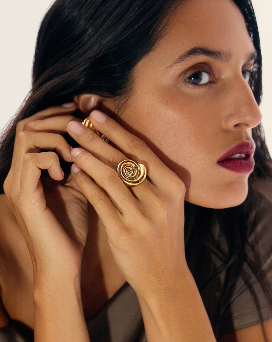 bague spirale statement - or
