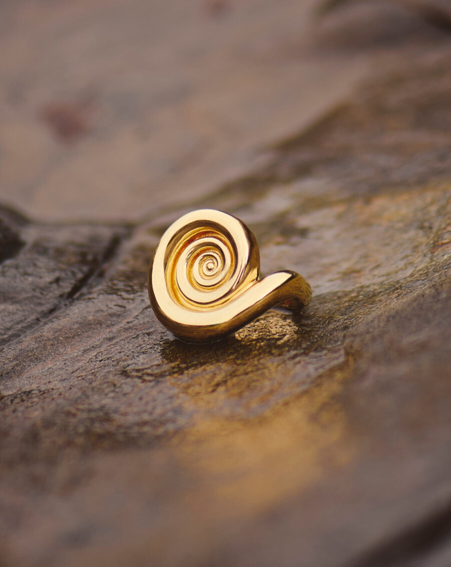 bague spirale statement - or