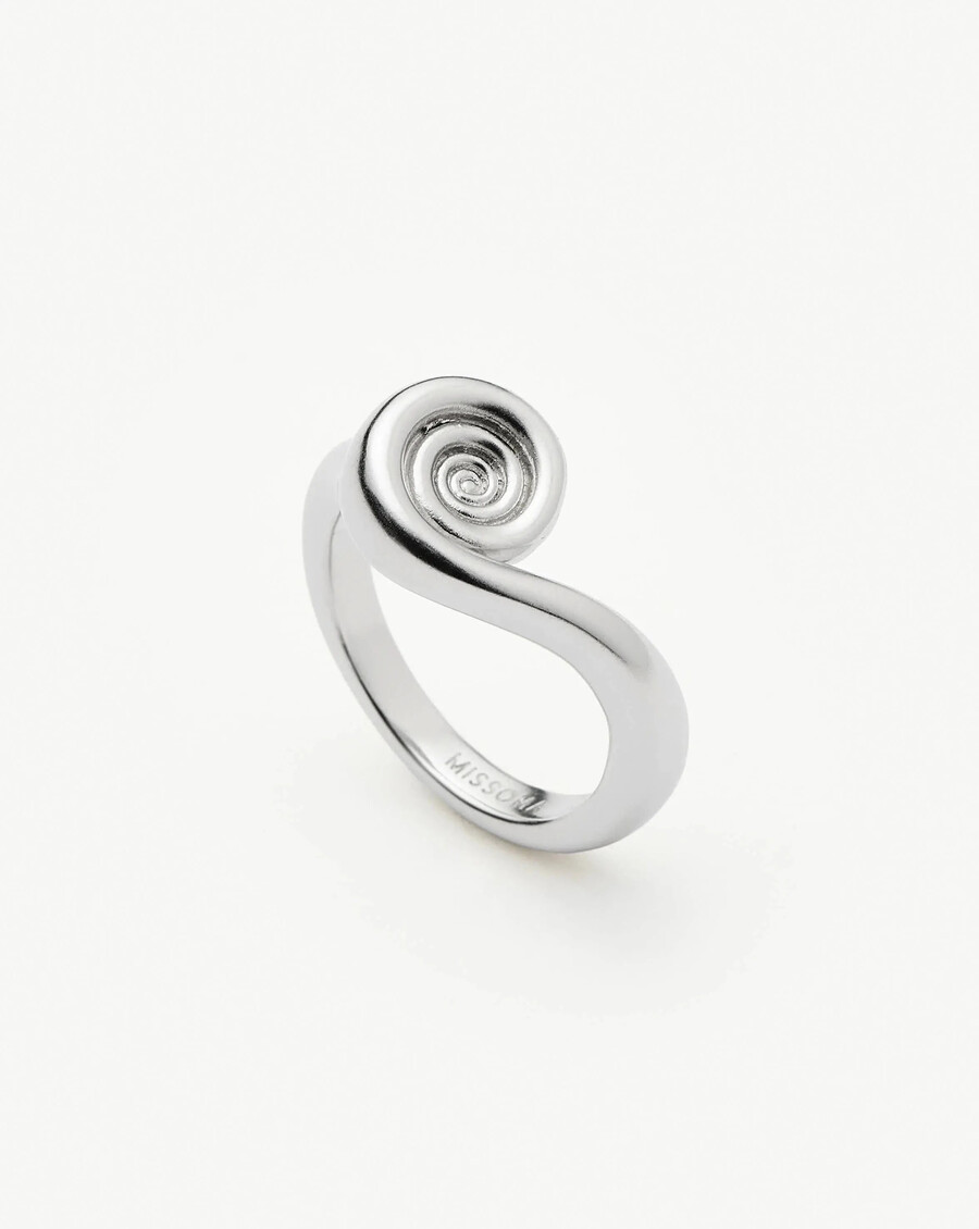 bague empilable spirale - argent