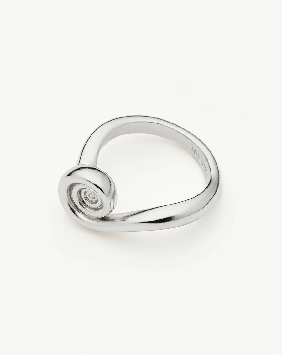 bague empilable spirale - argent