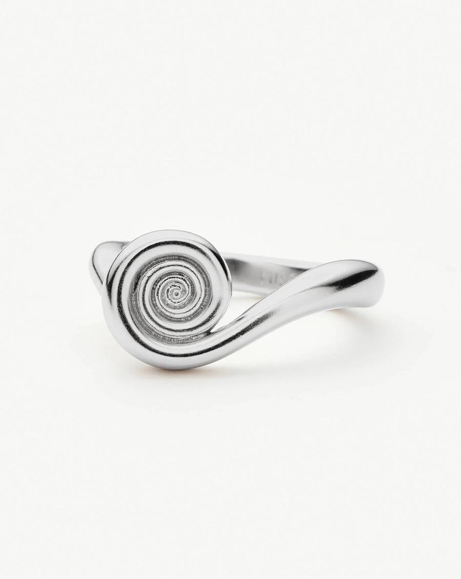 bague empilable spirale - argent