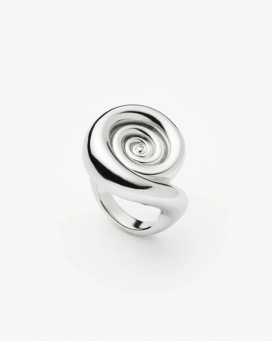 bague spirale statement - argent