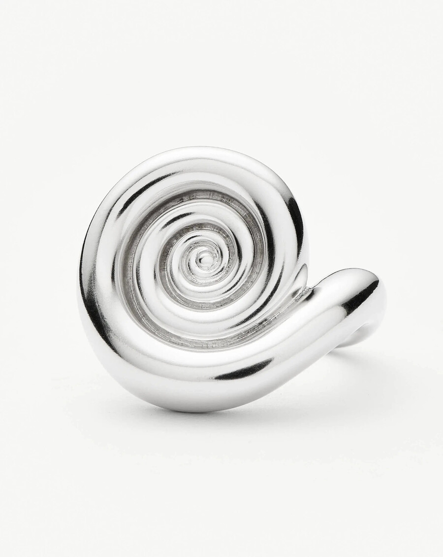 bague spirale statement - argent