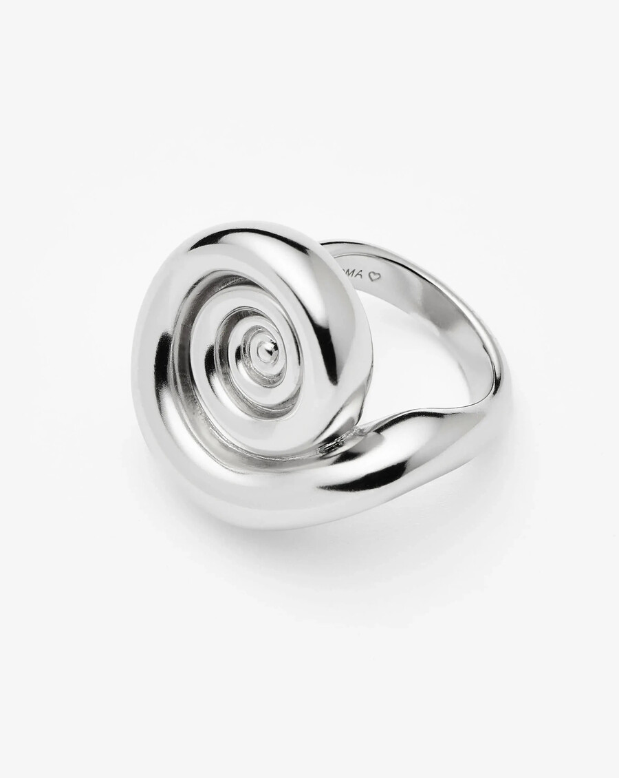 bague spirale statement - argent