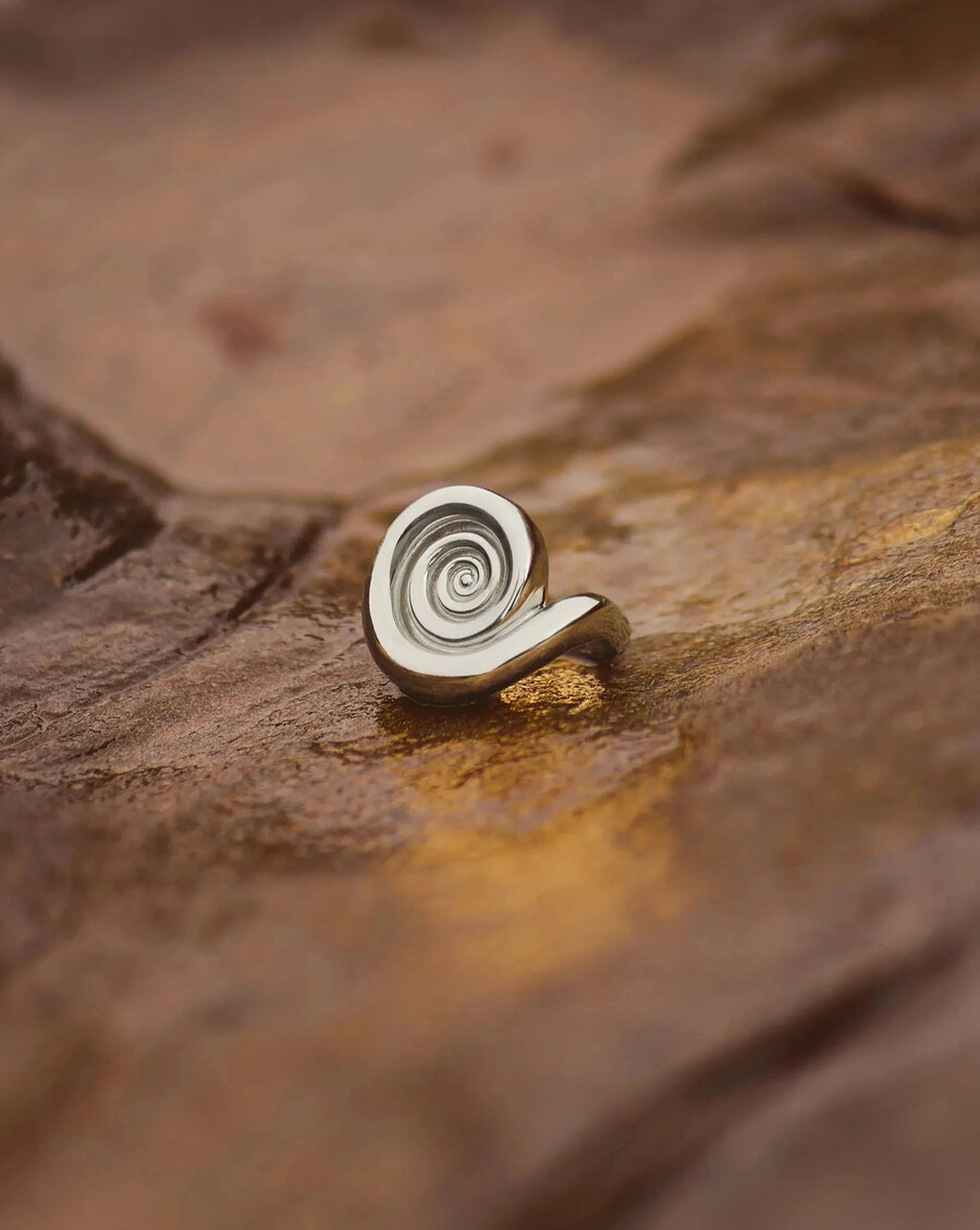 bague spirale statement - argent