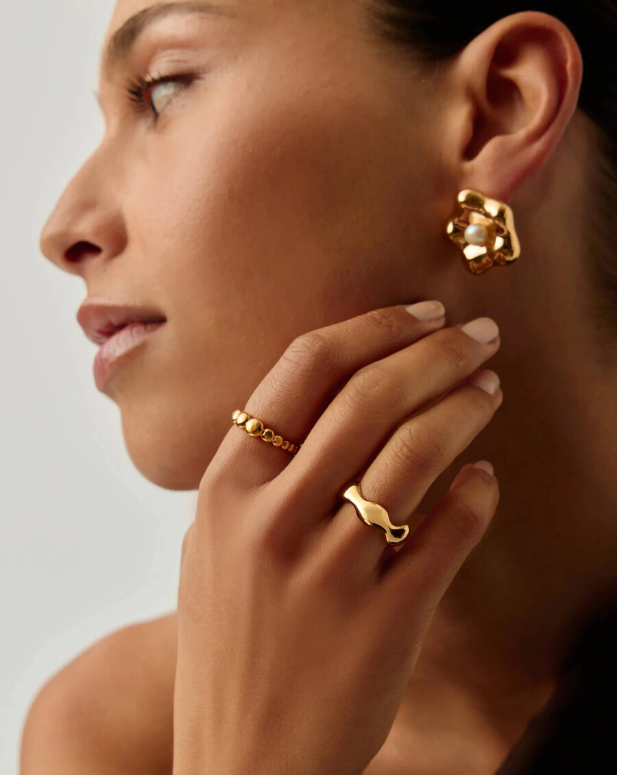 bague empilable eny puffy - or