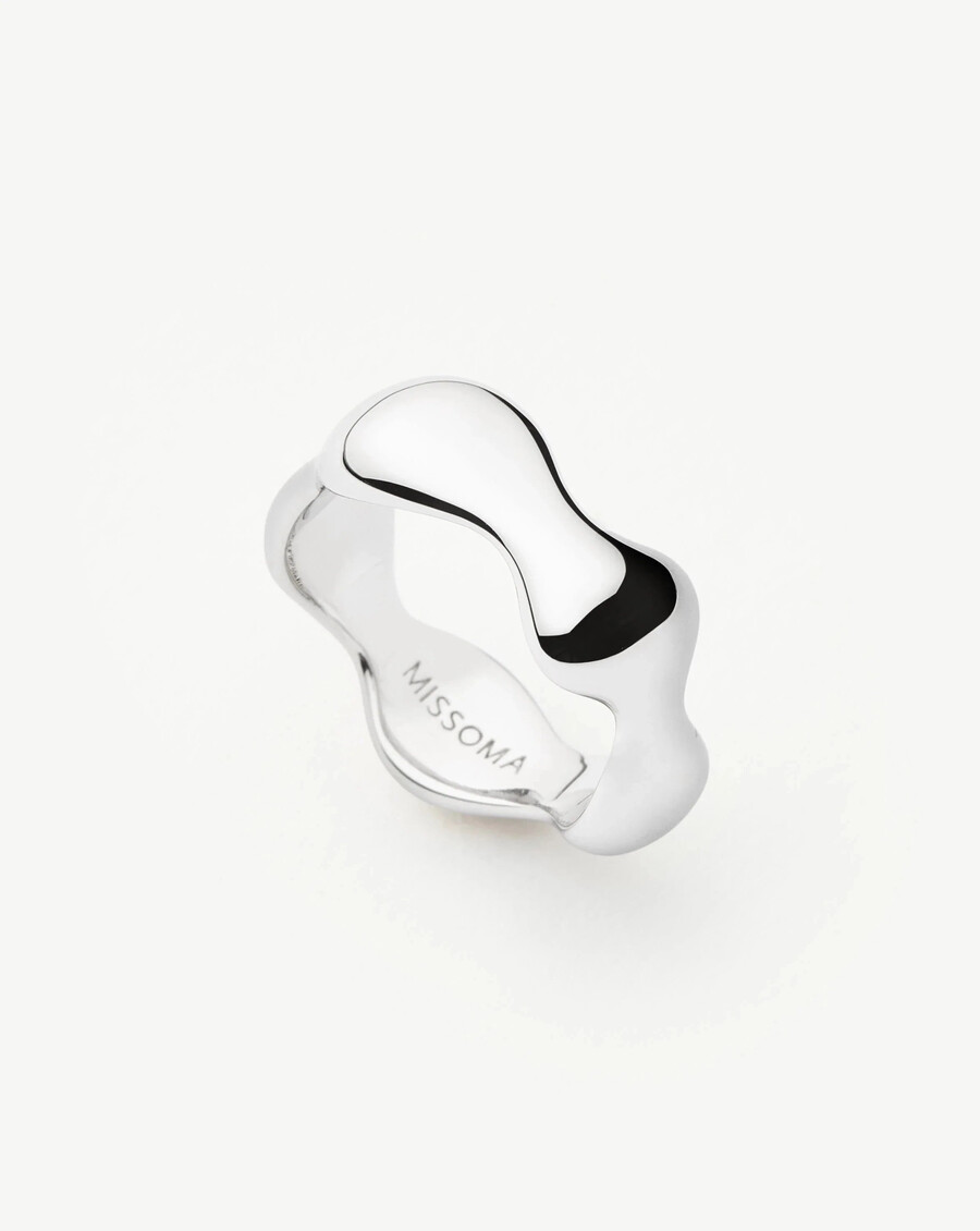 bague empilable eny puffy - argent