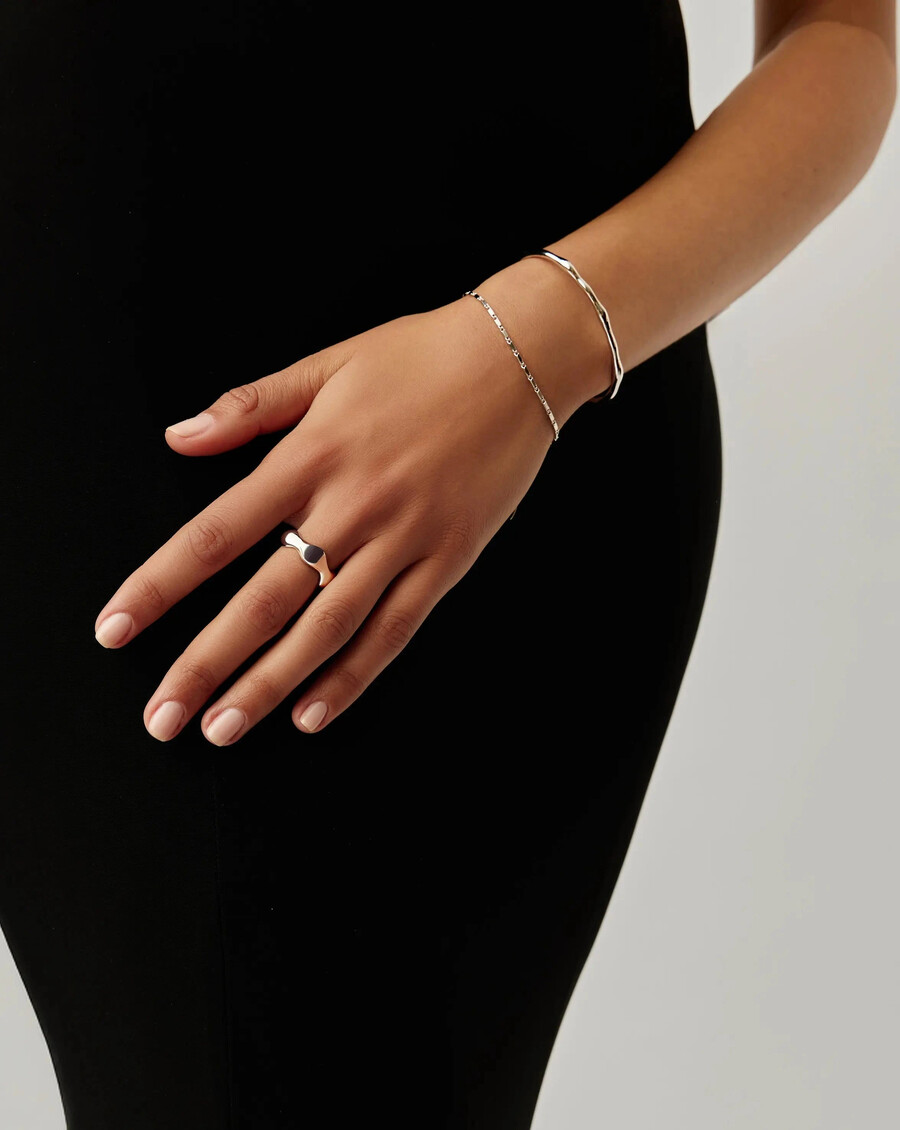 bague empilable eny puffy - argent
