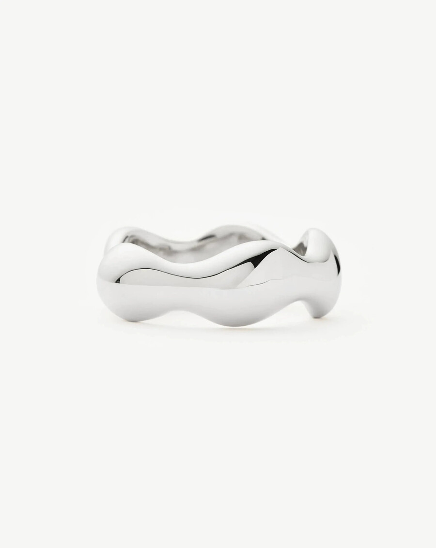 bague empilable eny puffy - argent