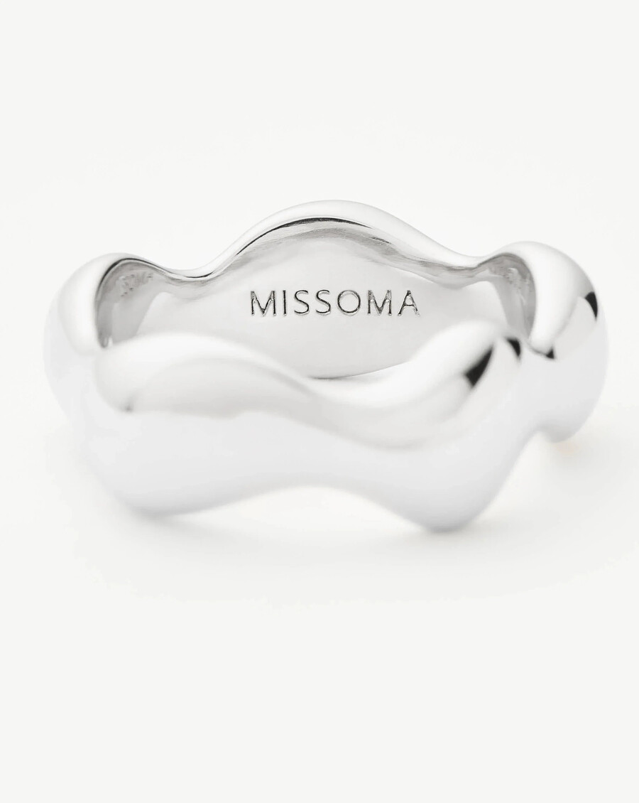 bague empilable eny puffy - argent
