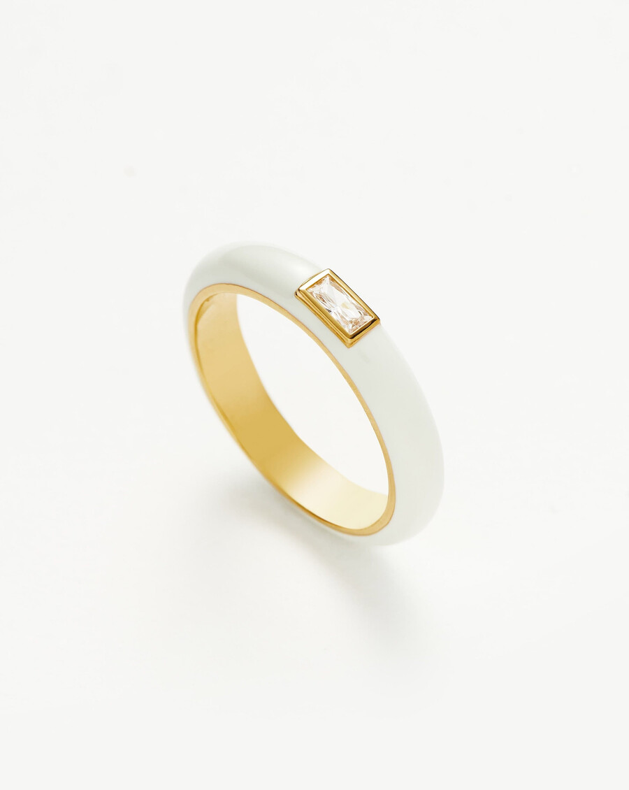 bague empilable en émail et pierre