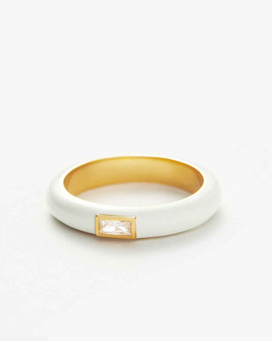 bague empilable en émail et pierre