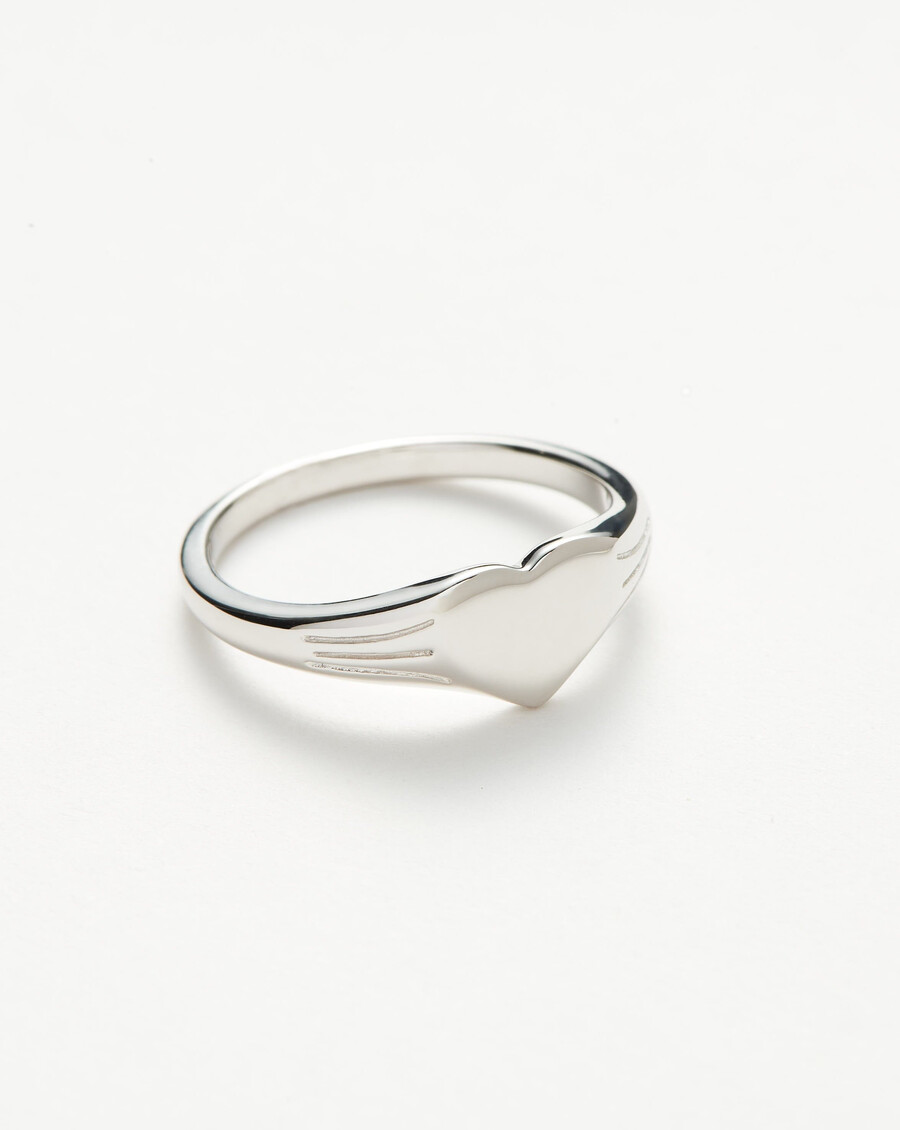 bague chevalière cœur gravable