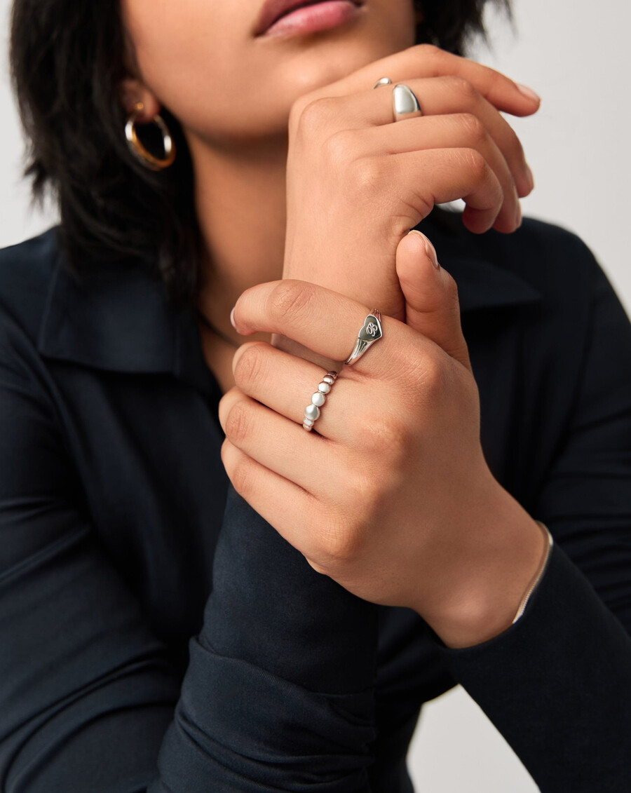 bague chevalière cœur gravable
