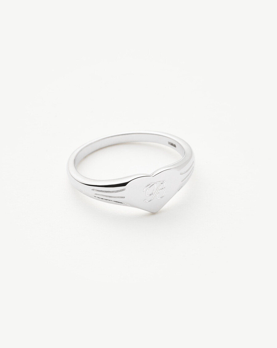 bague chevalière cœur gravable
