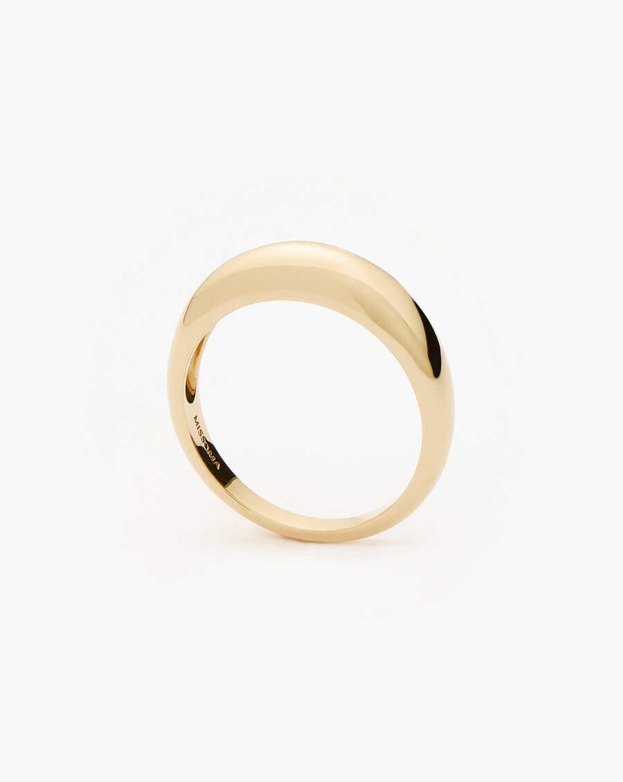 bague classique en forme de dôme en or massif 14 carats