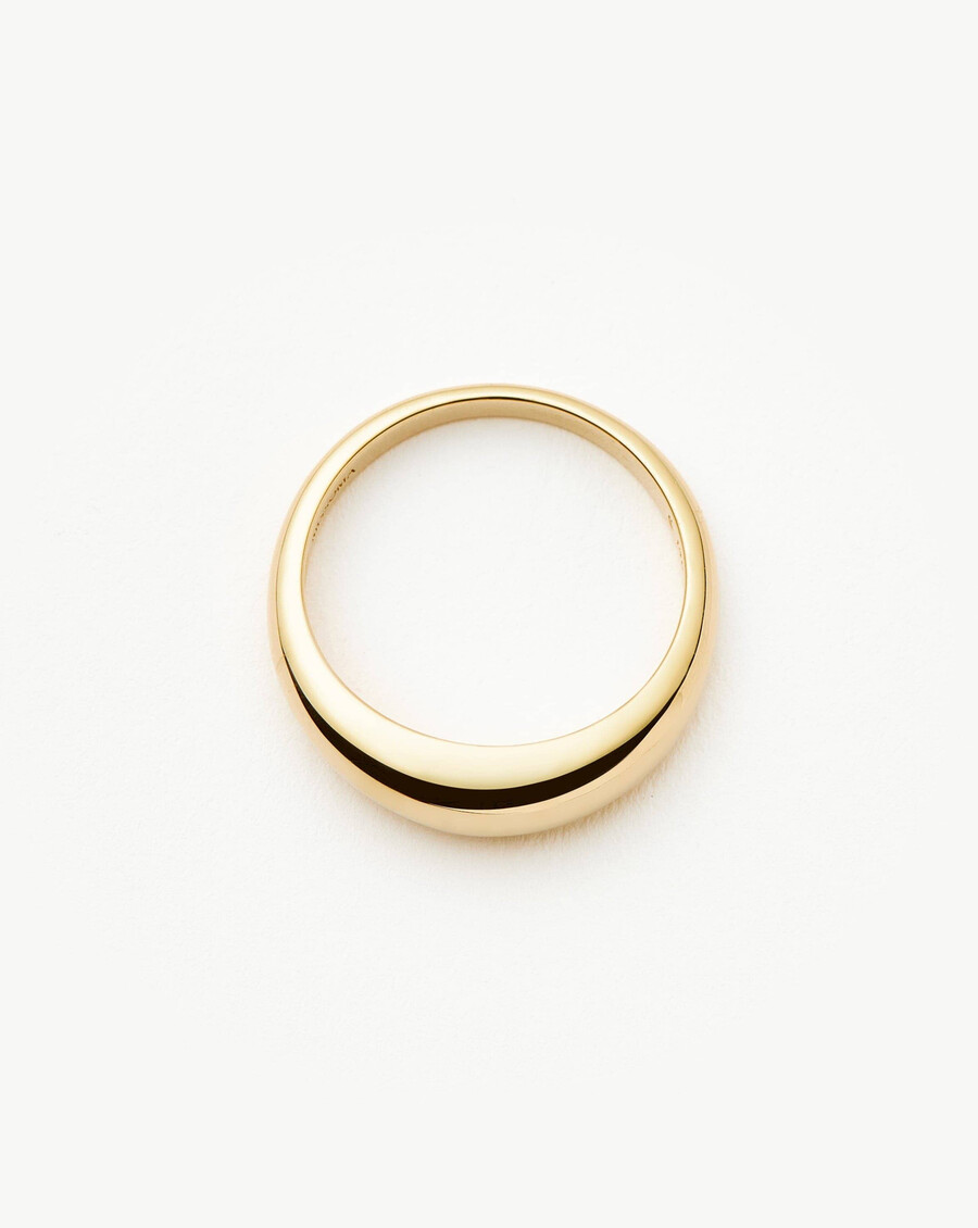 bague classique en forme de dôme en or massif 14 carats