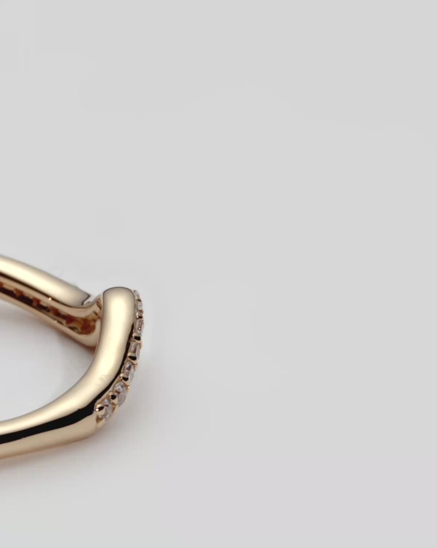 bague empilable en or massif 14 carats et diamants molten snow