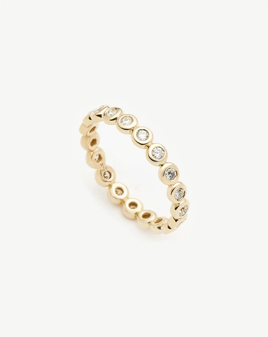 bague déternité tennis en or massif 14 carats et diamants