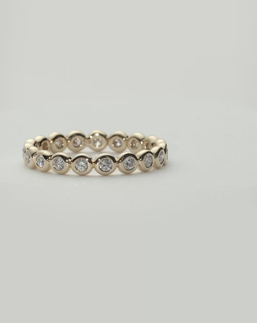 bague déternité tennis en or massif 14 carats et diamants