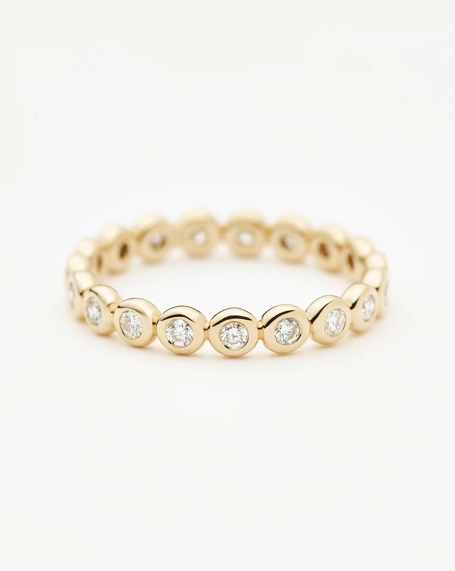 bague déternité tennis en or massif 14 carats et diamants