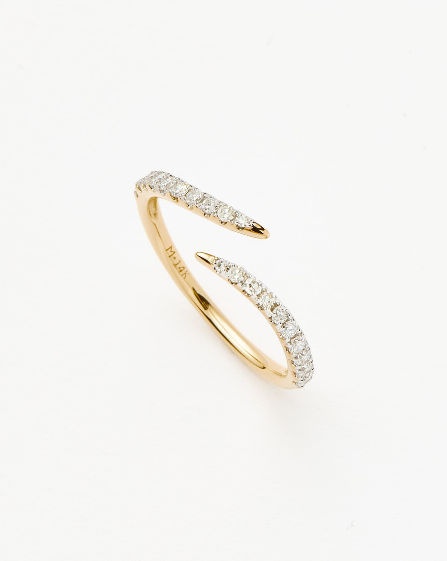 bague fine à griffes ouvertes - or massif 14 caratsdiamant