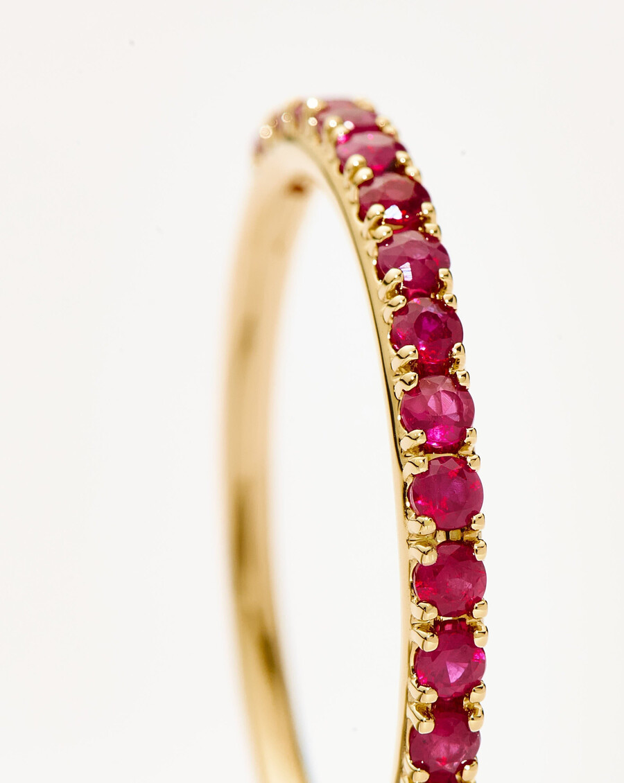 bague demi-alliance en or massif 14 carats sertie dun rubis