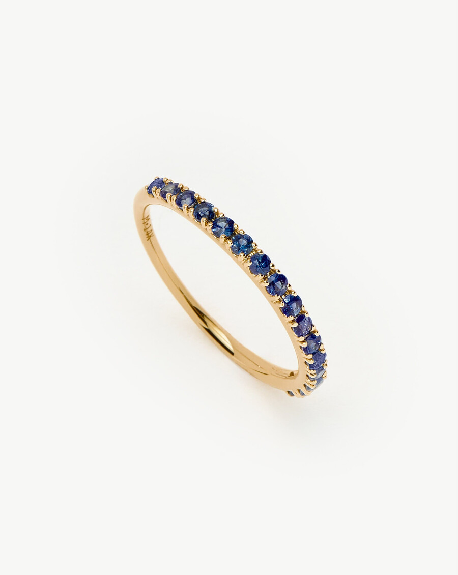 bague déternité demi-saphir - or massif 14 caratssaphir