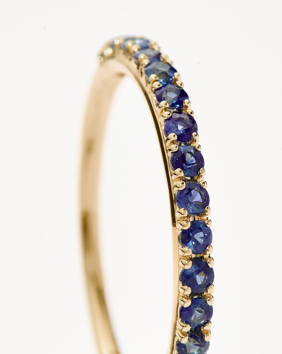 bague déternité demi-saphir - or massif 14 caratssaphir