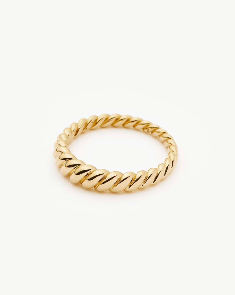 bague classique torsadée en or massif 14 carats