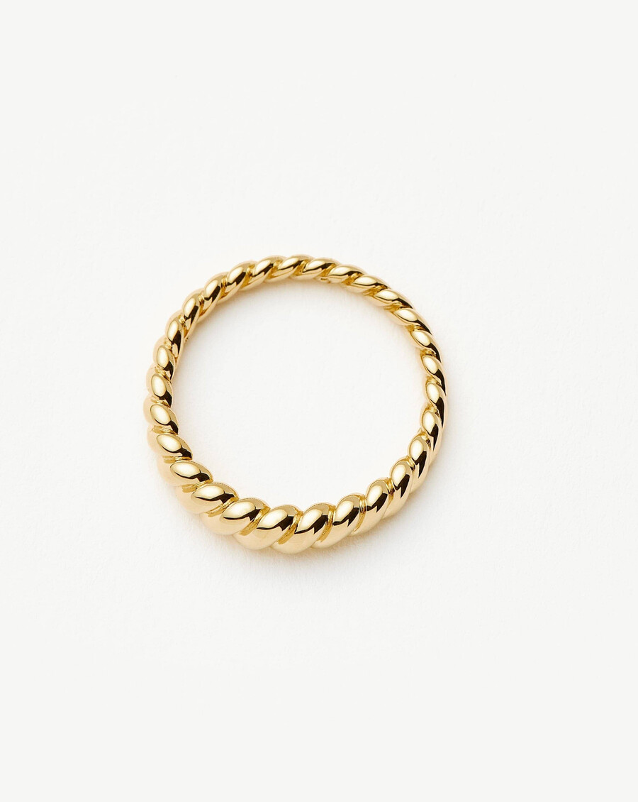 bague classique torsadée en or massif 14 carats