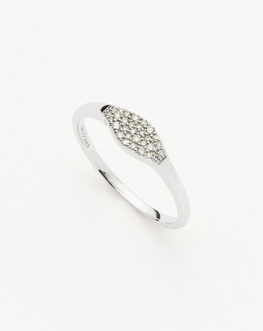 bague chevalière en or massif 14 carats sertie de diamants