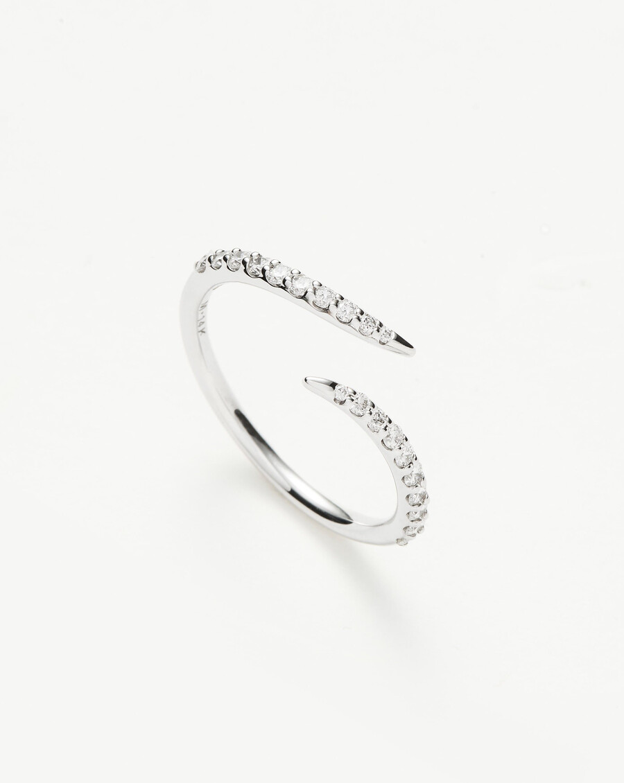bague fine à griffes ouvertes - or blanc 14 caratsdiamant
