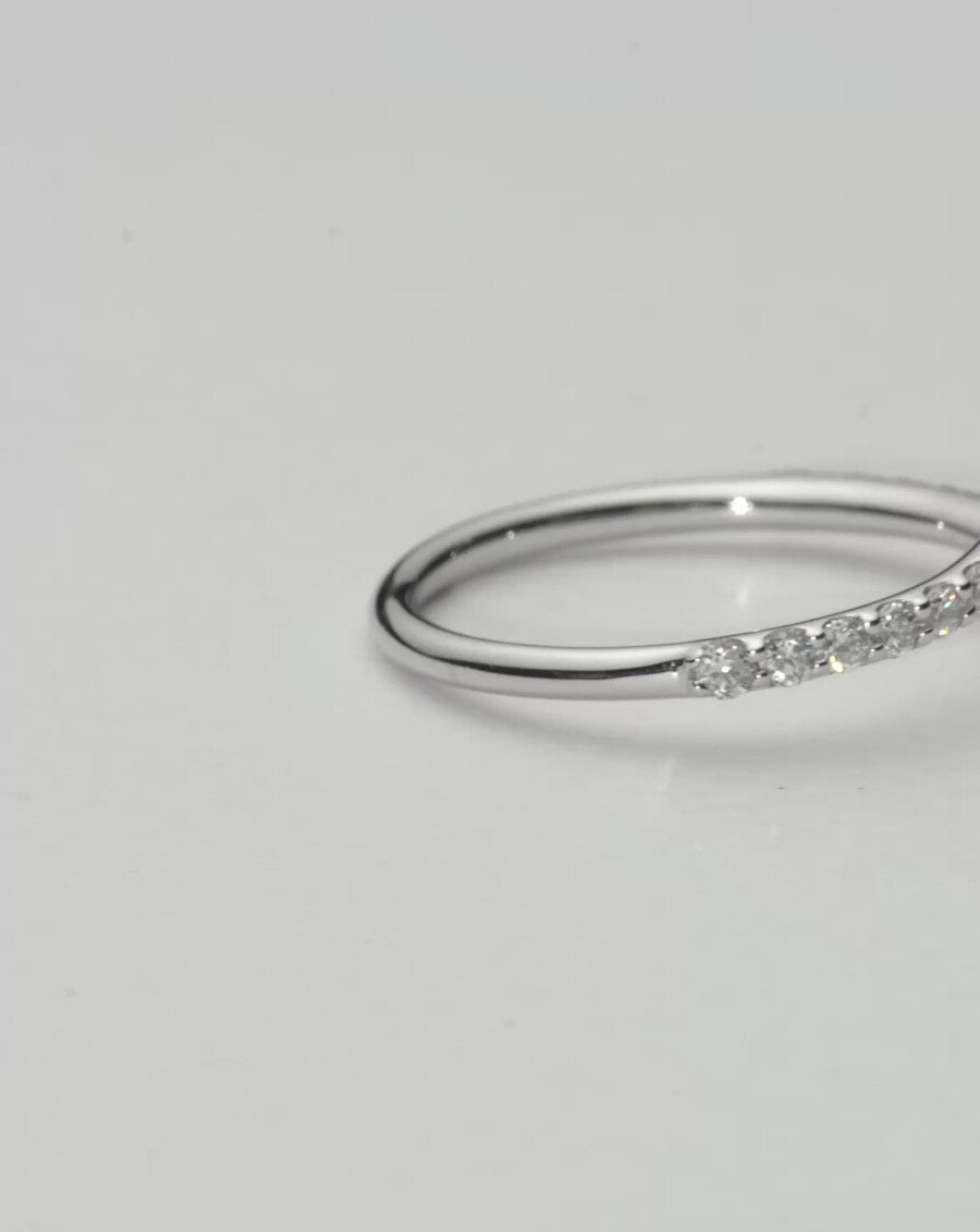 bague fine à griffes ouvertes - or blanc 14 caratsdiamant