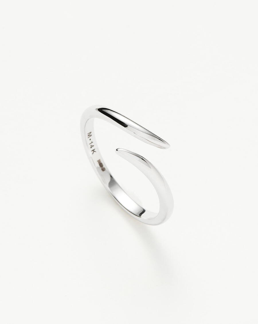 bague fine à griffes ouvertes - or blanc 14 carats