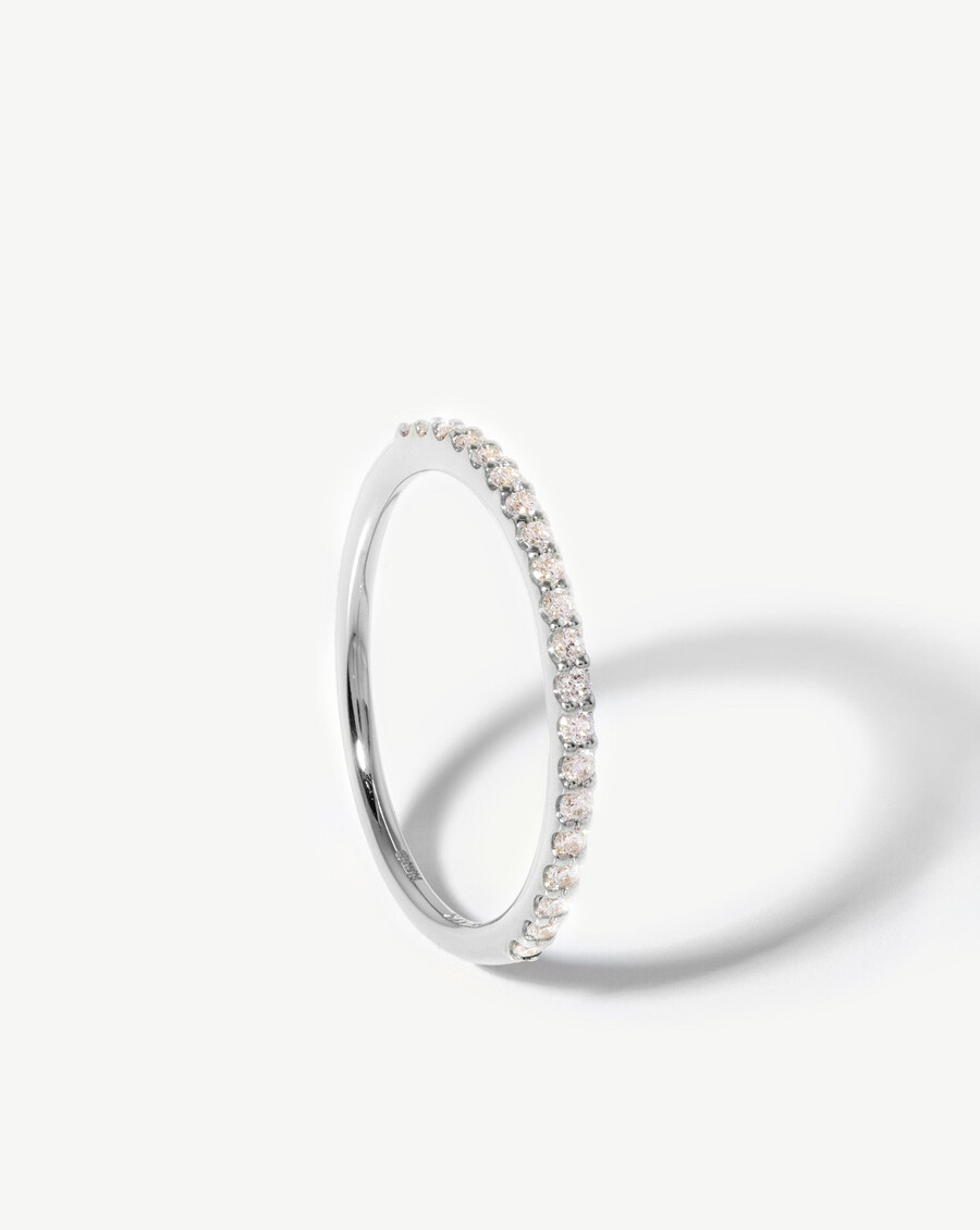 bague déternité fine et élégante - or blanc 14 caratsdiamant