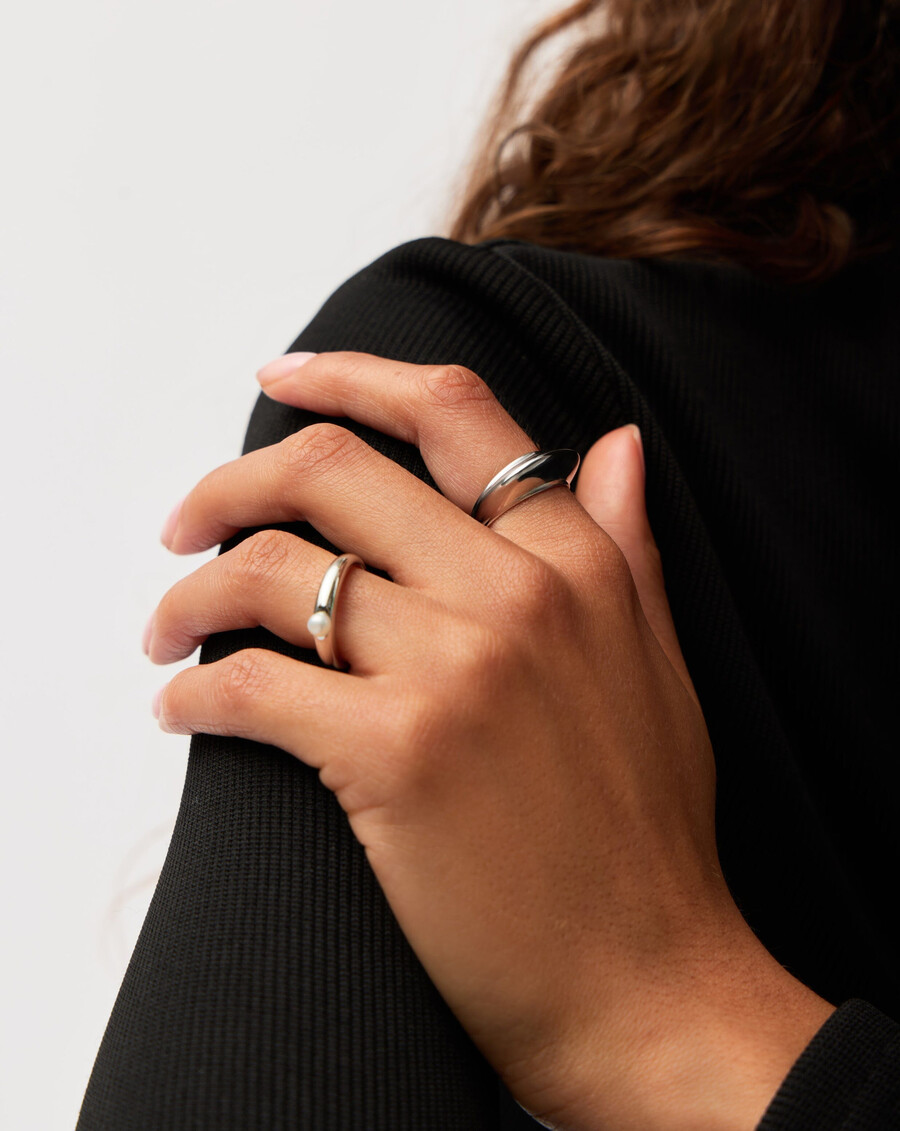 bague empilable hera dome - argent sterling