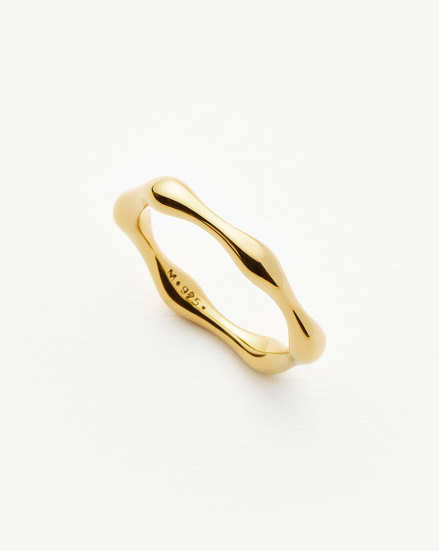 bague empilable molten - vermeil en or 18 carats