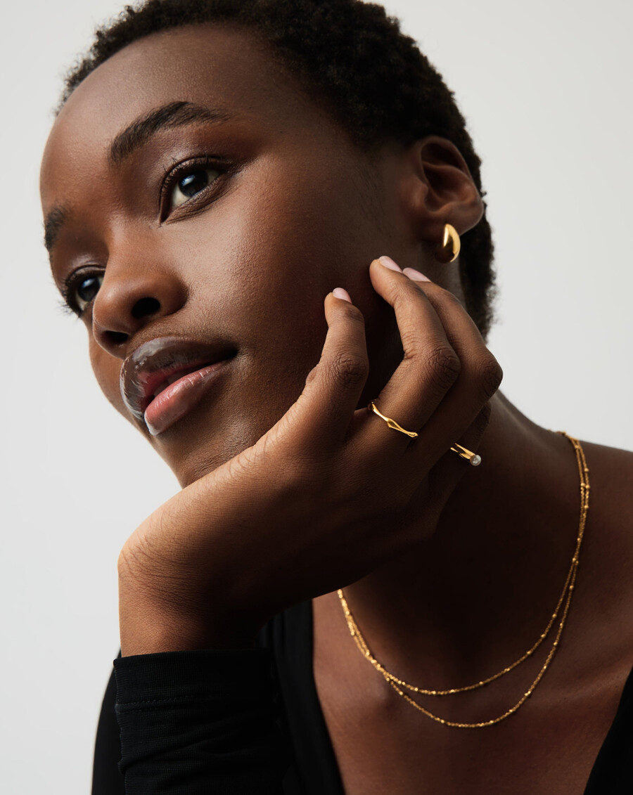 bague empilable molten - vermeil en or 18 carats