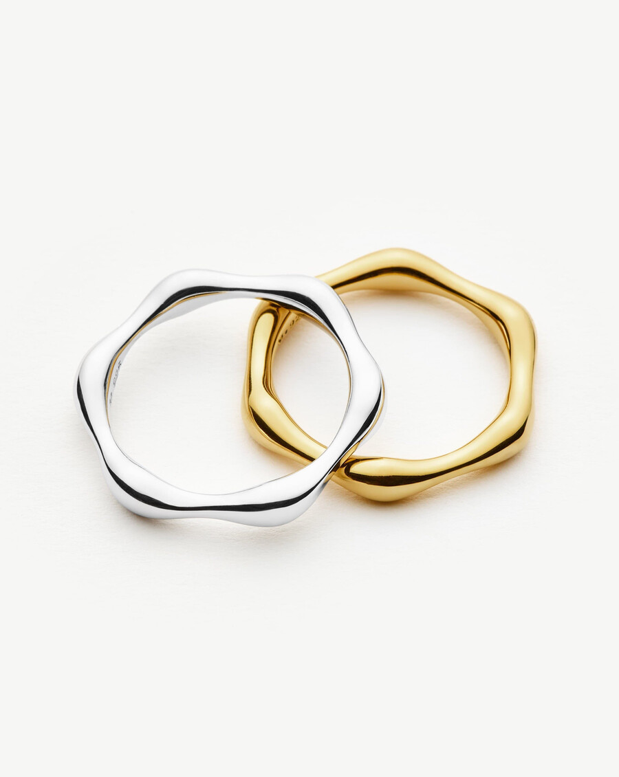 bague empilable molten - vermeil en or 18 carats